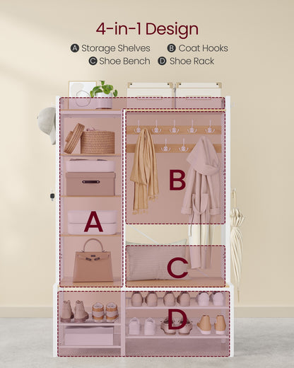 9 Hook Coat Rack with Shoe Bench - image 12