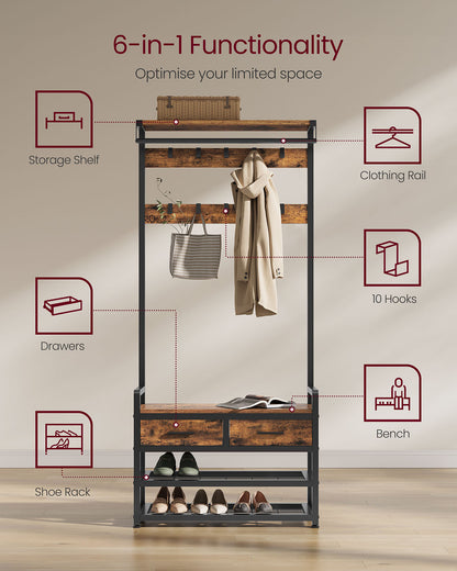 Coat Rack with Shoe Bench - image 3