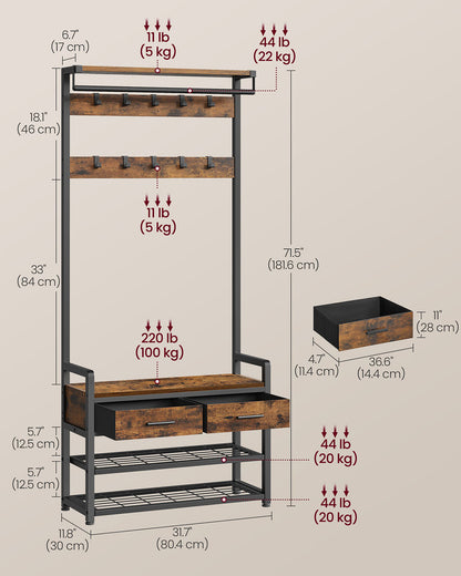 Coat Rack with Shoe Bench - image 6