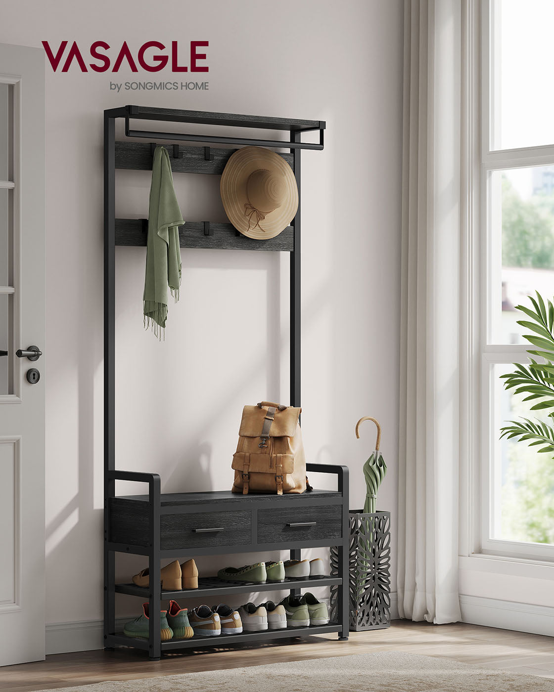 Coat Rack with Shoe Bench - image 9