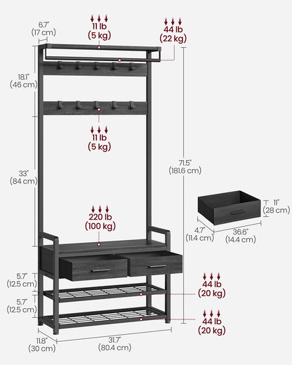 Coat Rack with Shoe Bench - image 13
