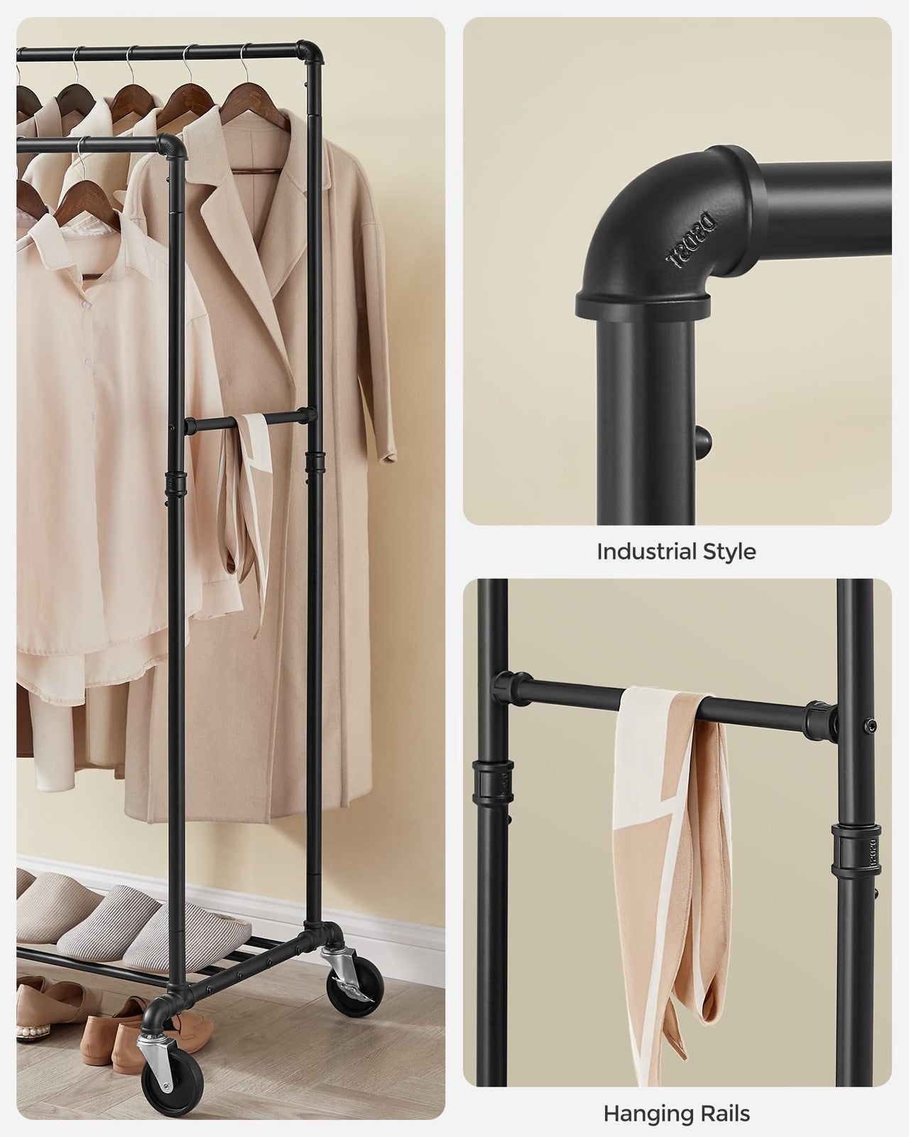 Industrial Pipe Clothes Rack - image 8