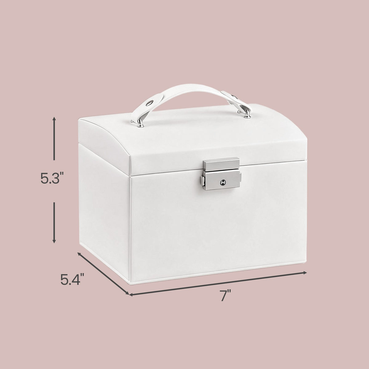 Travel Jewellery Storage Case with Mirror, 2 Drawers - image 2