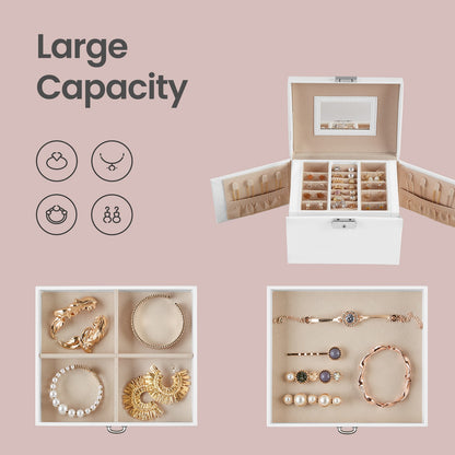 Travel Jewellery Storage Case with Mirror, 2 Drawers - image 5