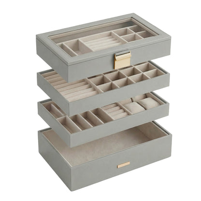 4-Tier Stackable Jewellery Trays, Jewellery Box, Drawer Jewellery Organiser - image 22