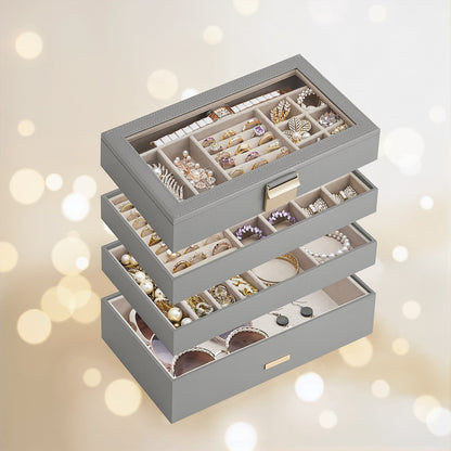 4-Tier Stackable Jewellery Trays, Jewellery Box, Drawer Jewellery Organiser - image 21