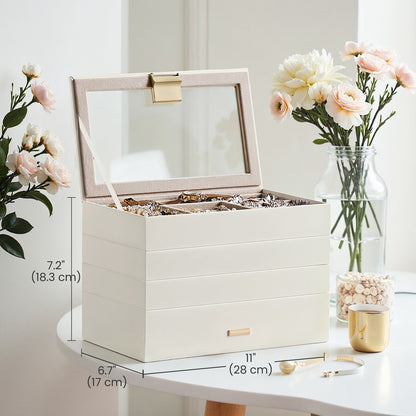 4-Tier Stackable Jewellery Trays, Jewellery Box, Drawer Jewellery Organiser - image 3