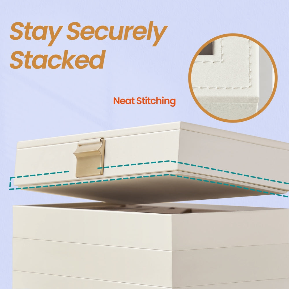 4-Tier Stackable Jewellery Trays, Jewellery Box, Drawer Jewellery Organiser - image 5