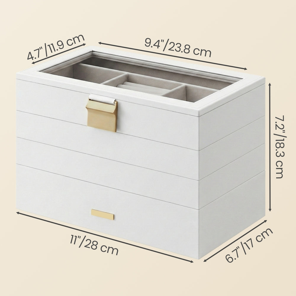 4-Tier Stackable Jewellery Trays, Jewellery Box, Drawer Jewellery Organiser - image 8