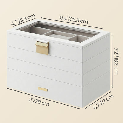 4-Tier Stackable Jewellery Trays, Jewellery Box, Drawer Jewellery Organiser - image 8