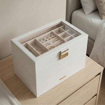 4-Tier Stackable Jewellery Trays, Jewellery Box, Drawer Jewellery Organiser - image 9