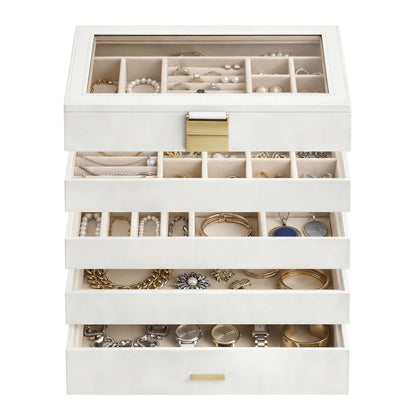 4-Tier Stackable Jewellery Trays, Jewellery Box, Drawer Jewellery Organiser - image 28