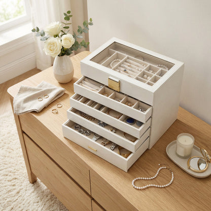 4-Tier Stackable Jewellery Trays, Jewellery Box, Drawer Jewellery Organiser - image 30