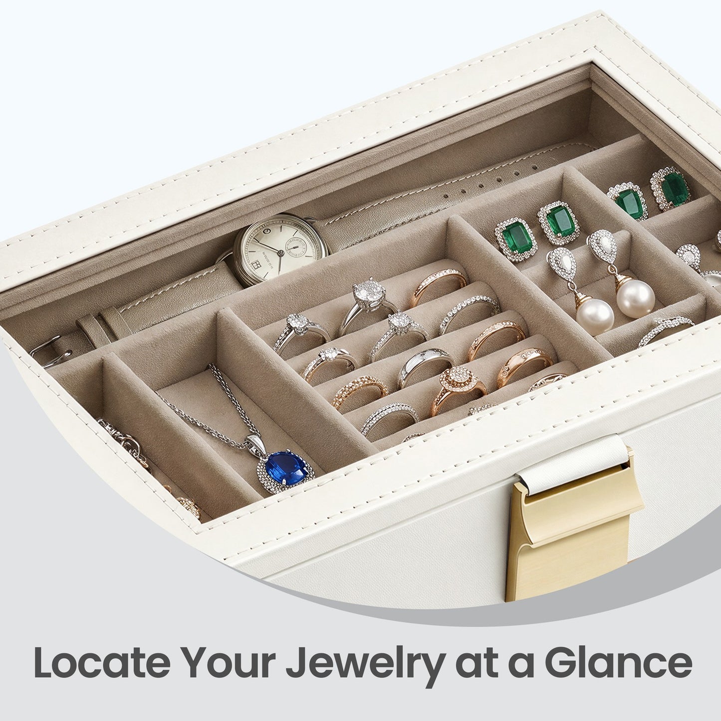 4-Tier Stackable Jewellery Trays, Jewellery Box, Drawer Jewellery Organiser - image 32