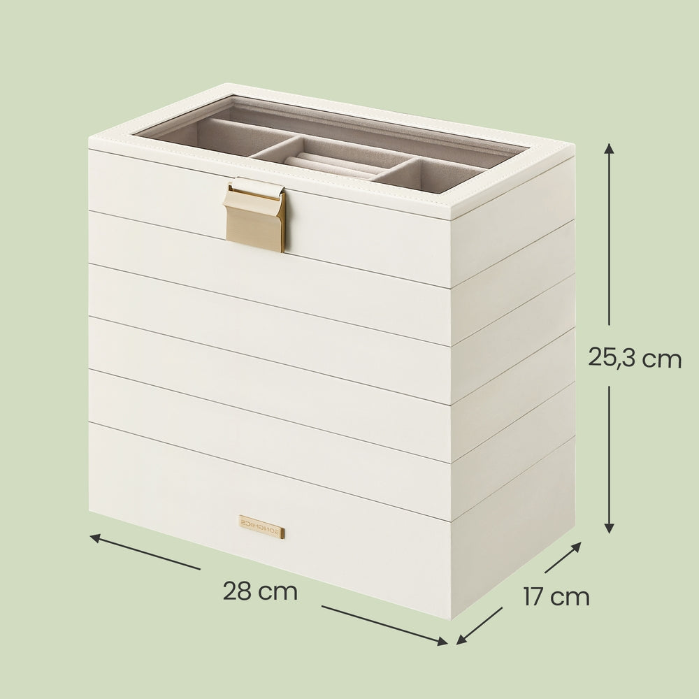 4-Tier Stackable Jewellery Trays, Jewellery Box, Drawer Jewellery Organiser - image 16