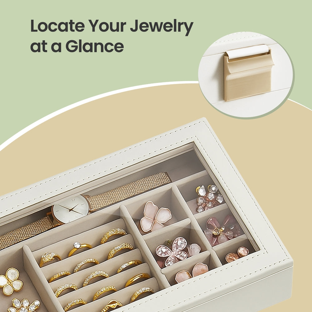 4-Tier Stackable Jewellery Trays, Jewellery Box, Drawer Jewellery Organiser - image 19