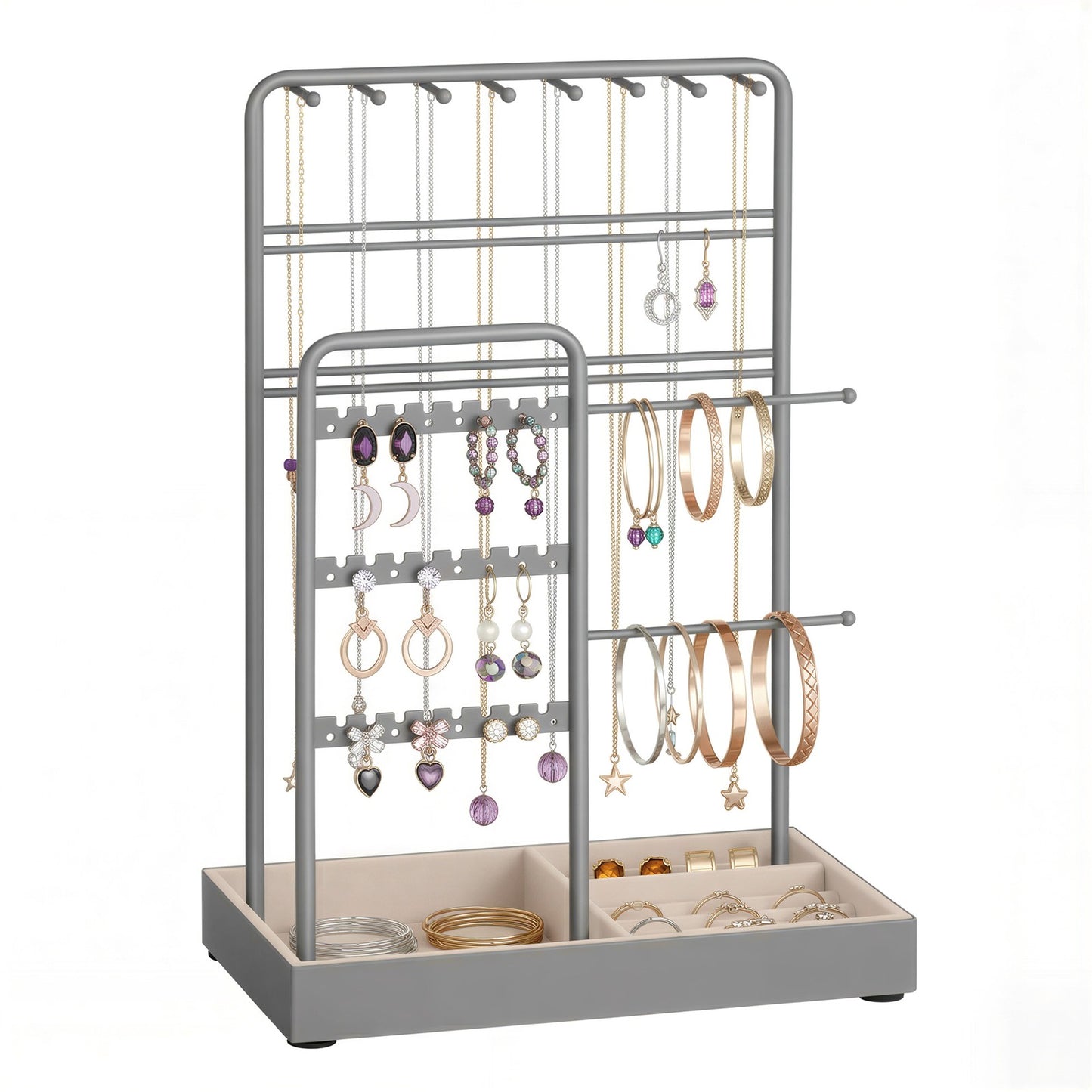 Jewelry Holder, Jewelry Organizer, Jewelry Display Stand with Metal Frame - image 22
