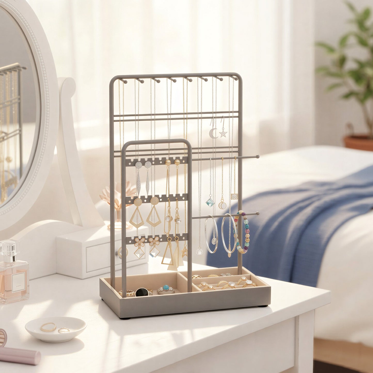 Jewelry Holder, Jewelry Organizer, Jewelry Display Stand with Metal Frame - image 25