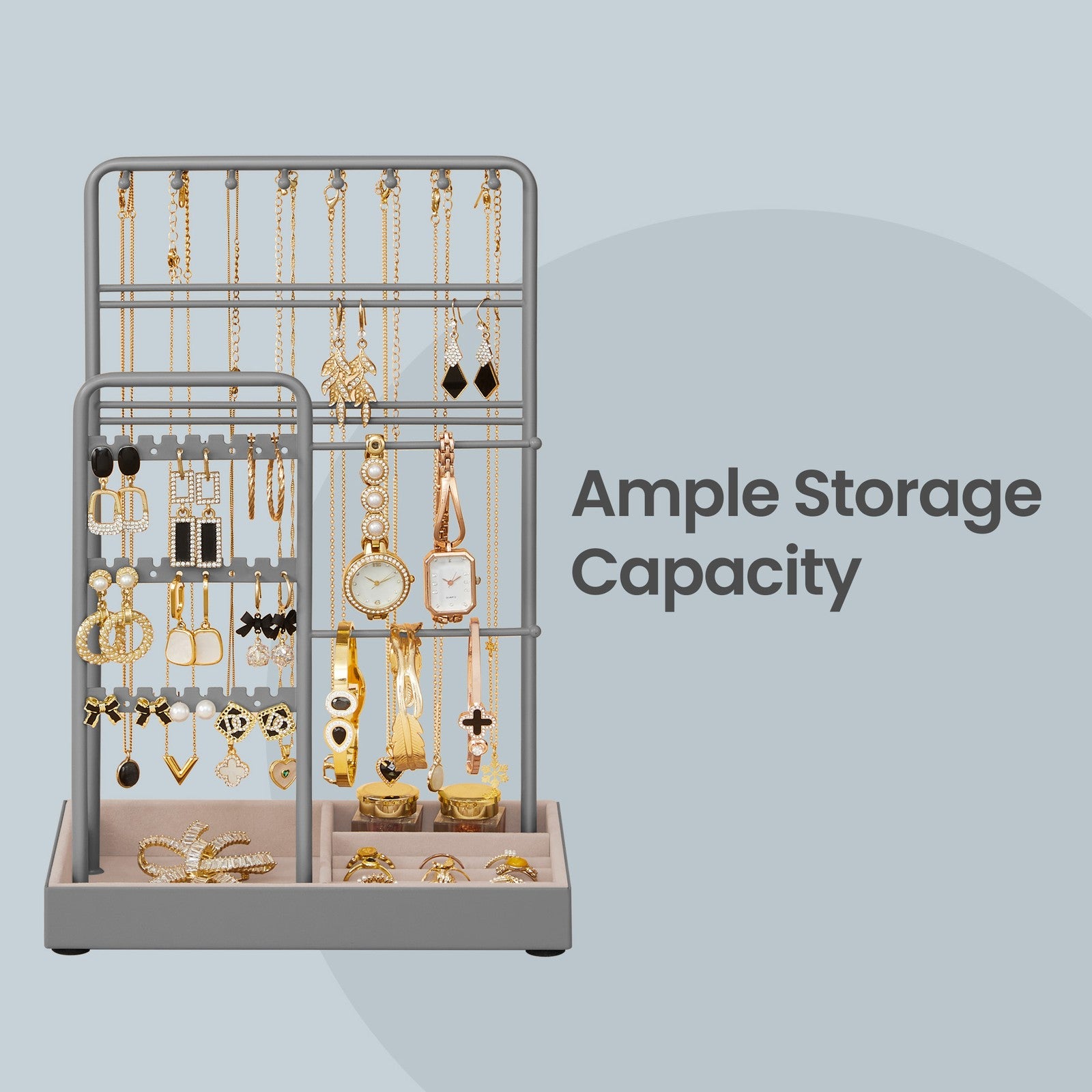 Jewelry Holder, Jewelry Organizer, Jewelry Display Stand with Metal Frame - image 27