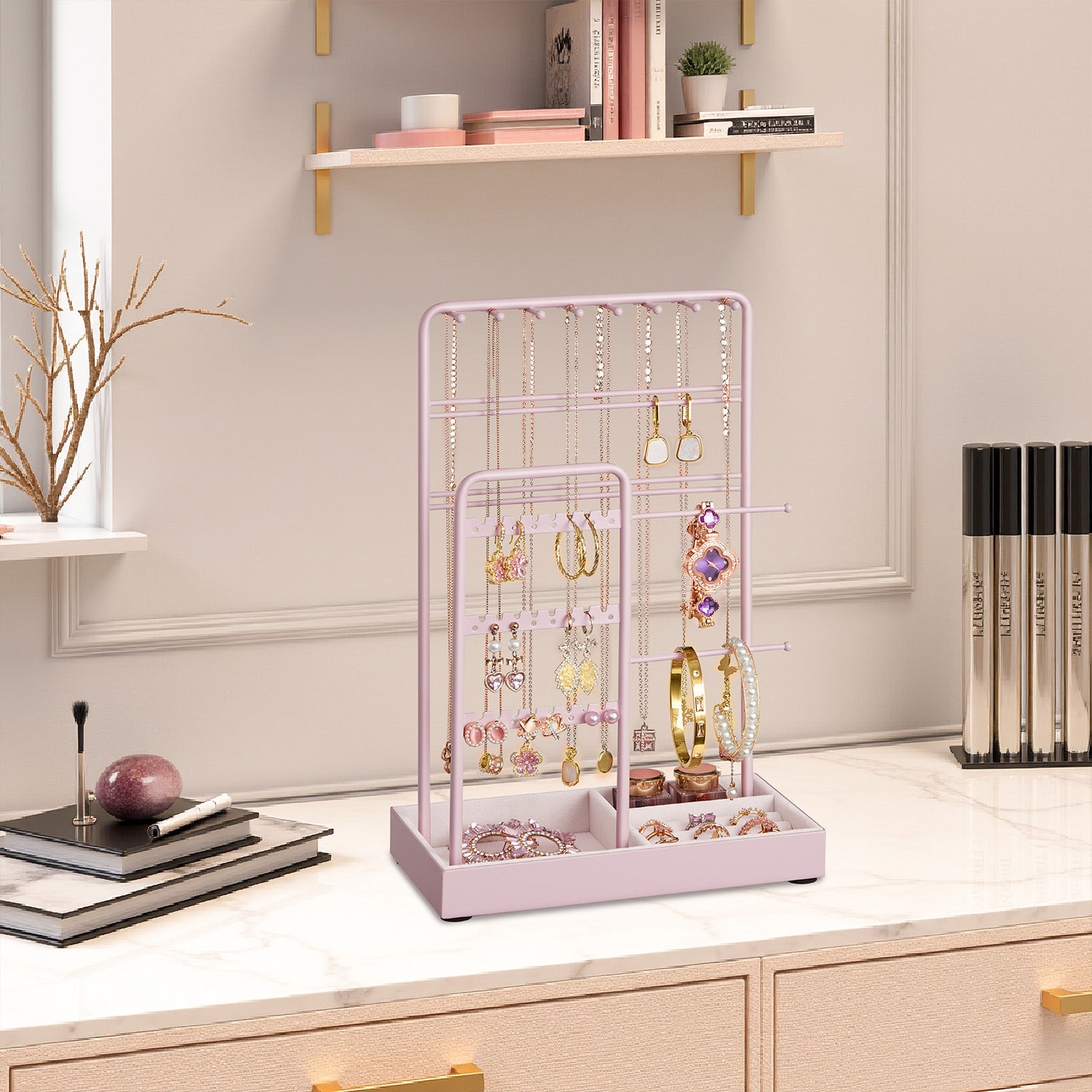 Jewelry Holder, Jewelry Organizer, Jewelry Display Stand with Metal Frame - image 16