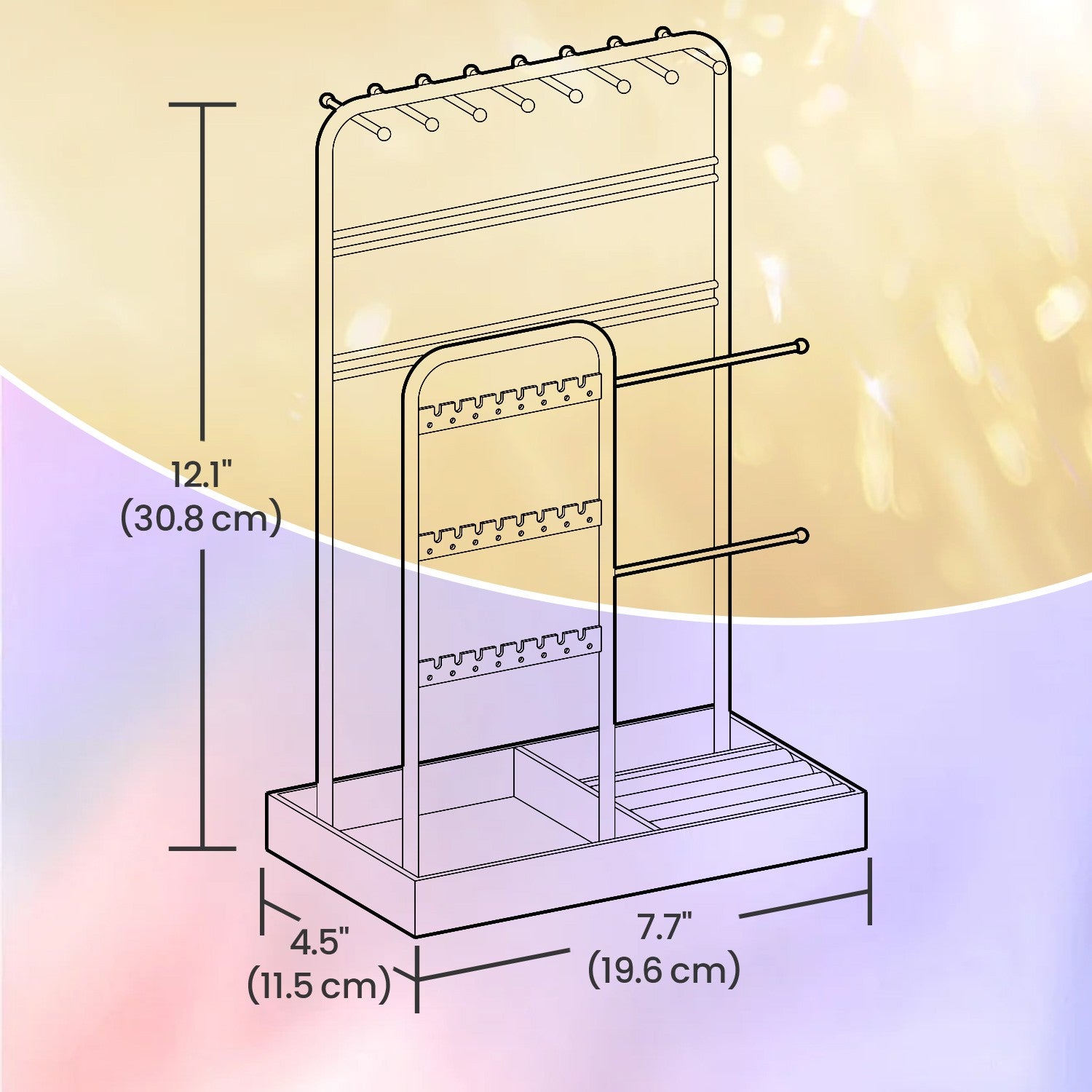 Jewelry Holder, Jewelry Organizer, Jewelry Display Stand with Metal Frame - image 20
