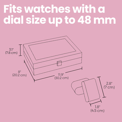 12-Slot Watch Box, Lockable Watch Case with Glass Lid, Drawer - image 6