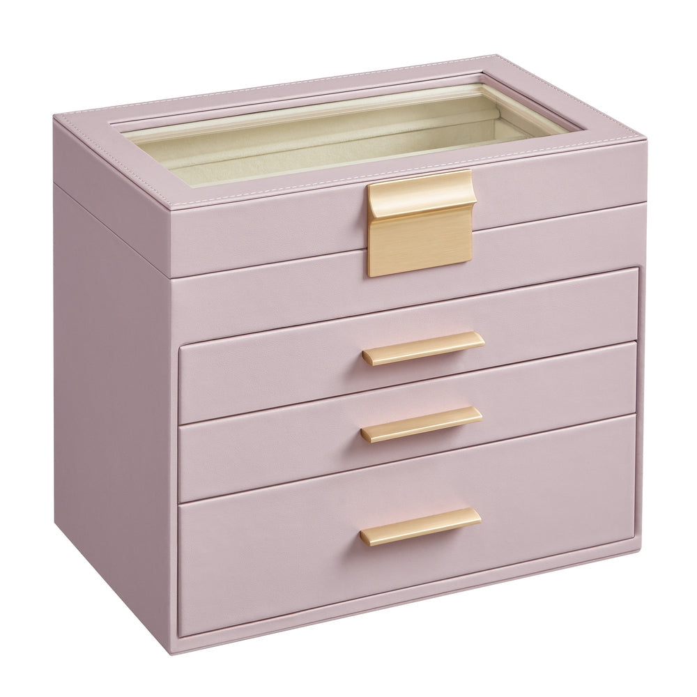 Jewellery Box with Glass Lid, 4-Tier Jewellery Organiser - image 10