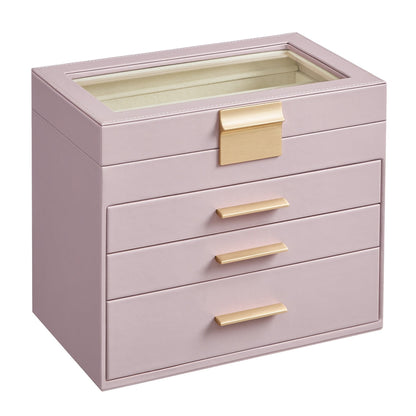 Jewellery Box with Glass Lid, 4-Tier Jewellery Organiser - image 10