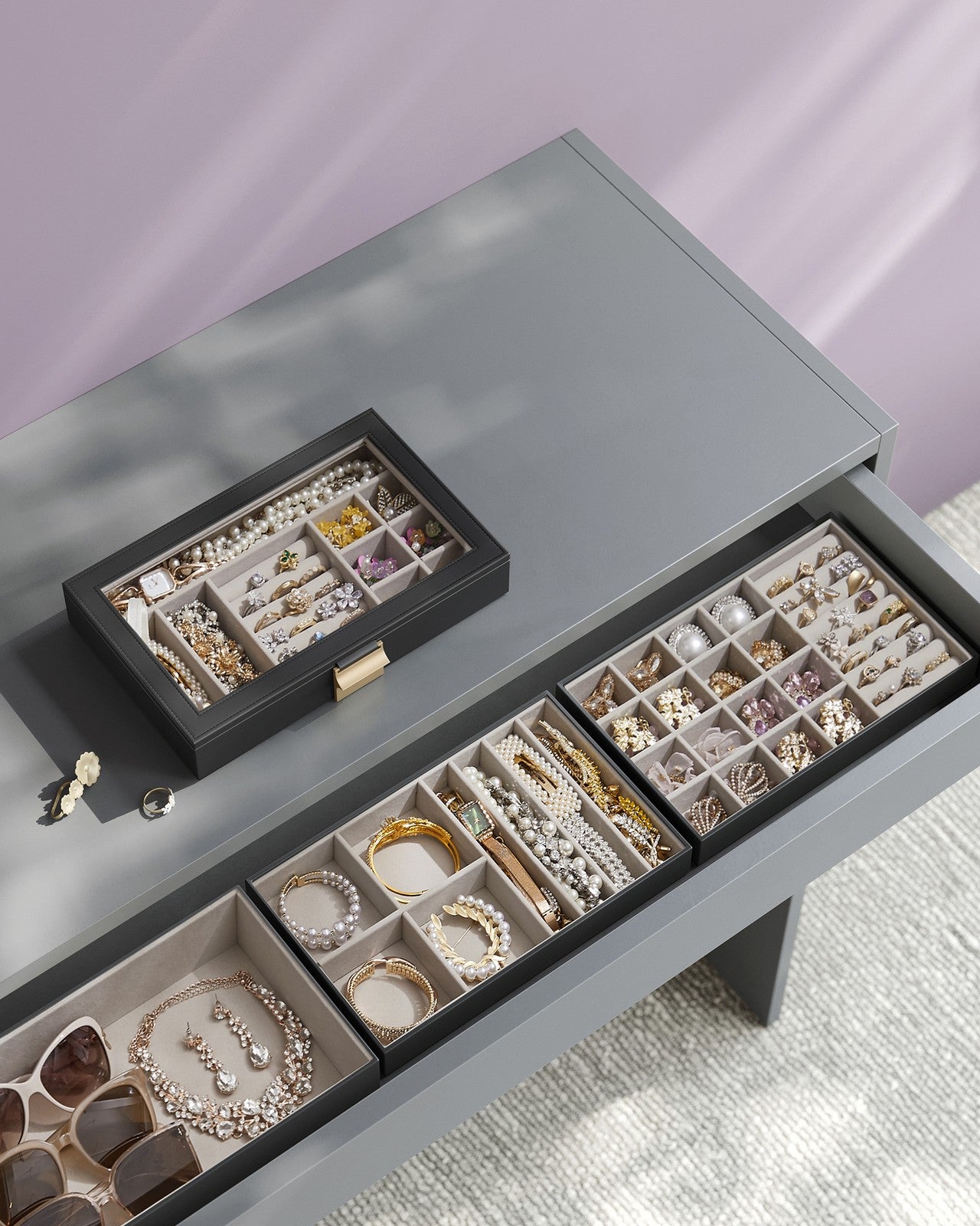 4-Tier Jewellery Box White - image 16