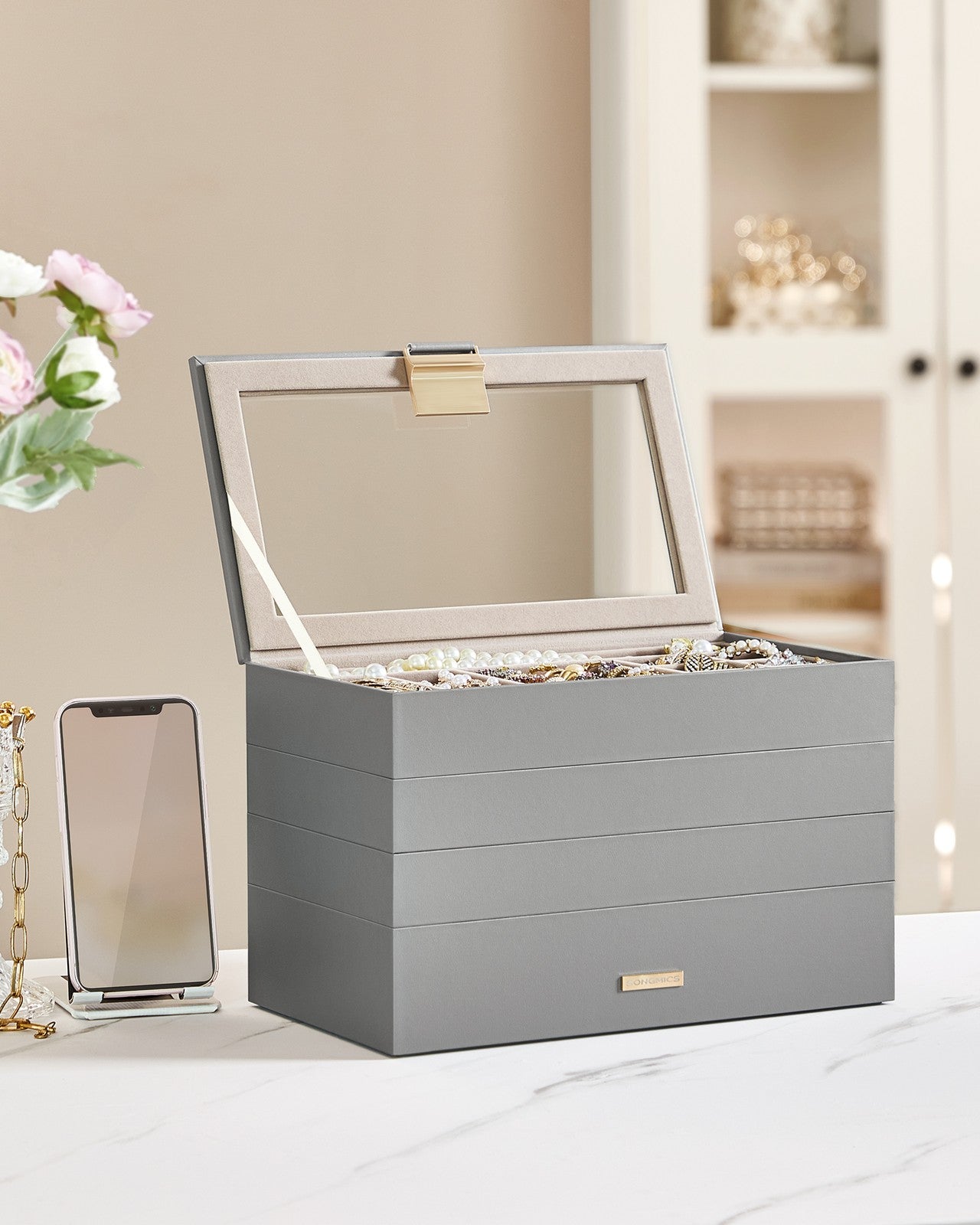 4-Tier Jewellery Box White - image 43