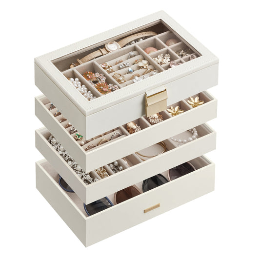 4-Tier Jewellery Box White - image 1