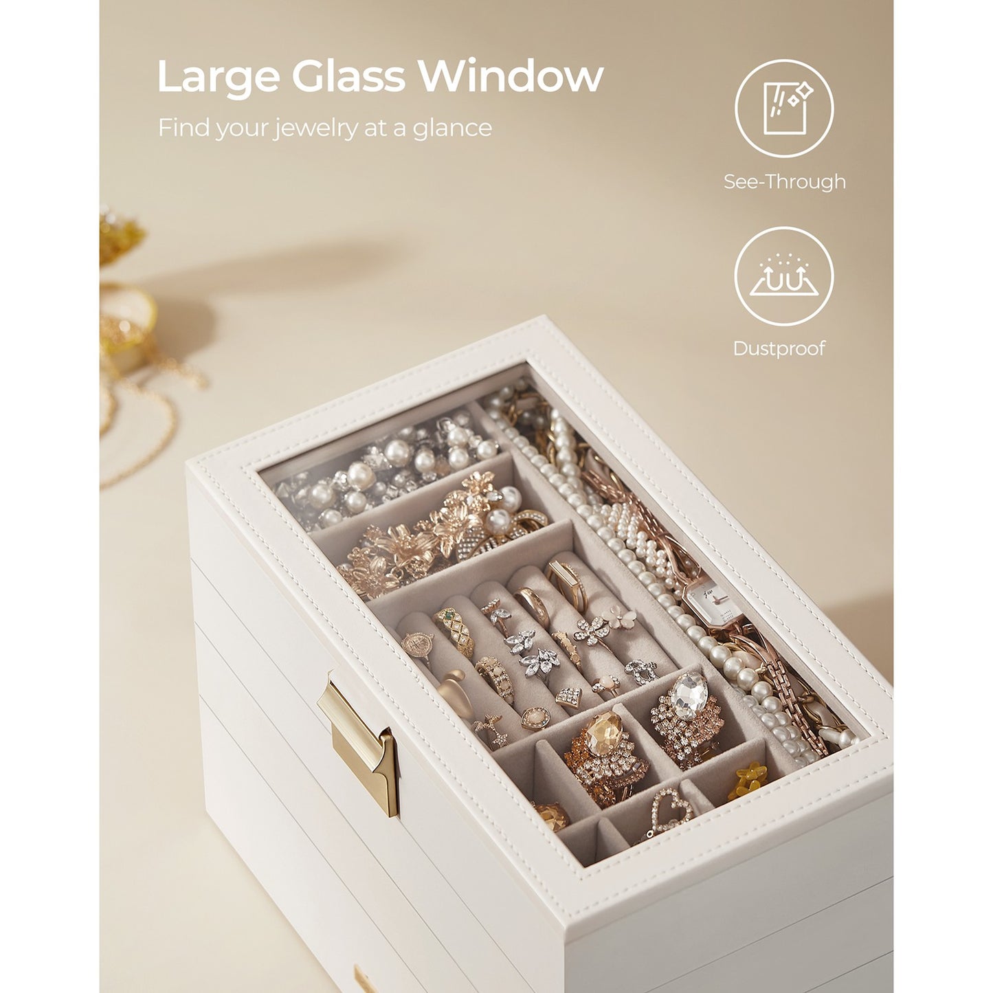 4-Tier Jewellery Box White - image 4