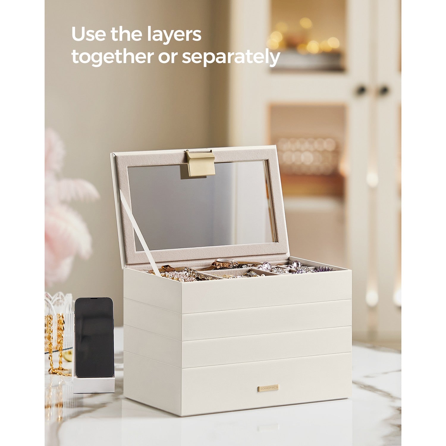 4-Tier Jewellery Box White - image 5