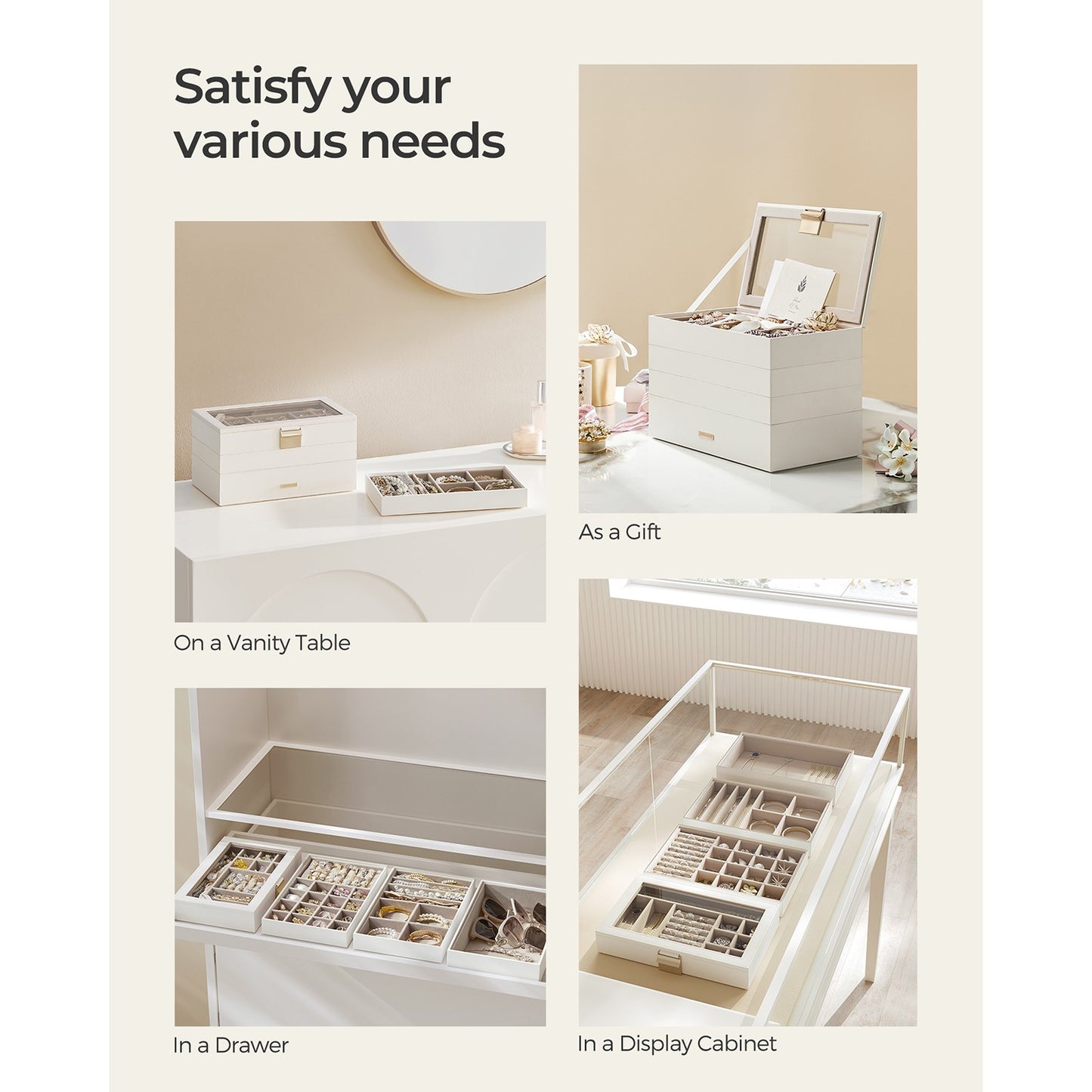 4-Tier Jewellery Box White - image 12