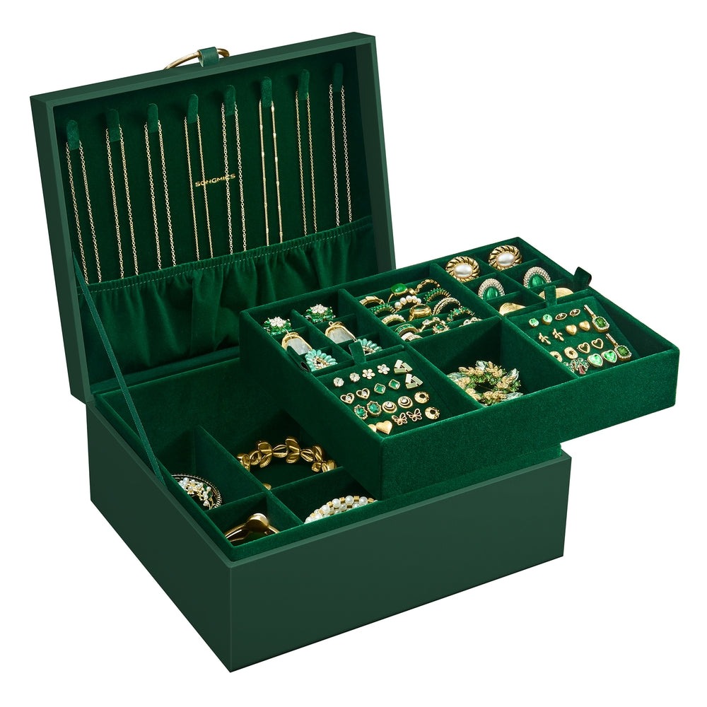 2-Layer Jewellery Box with Handle White - image 11