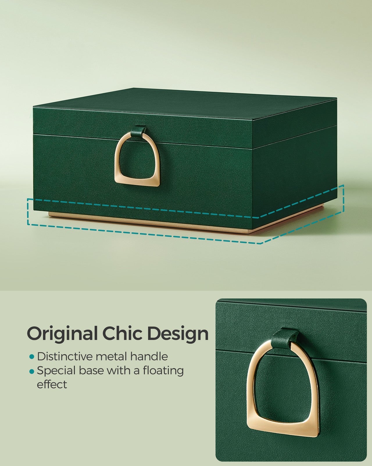 2-Layer Jewellery Box with Handle White - image 13