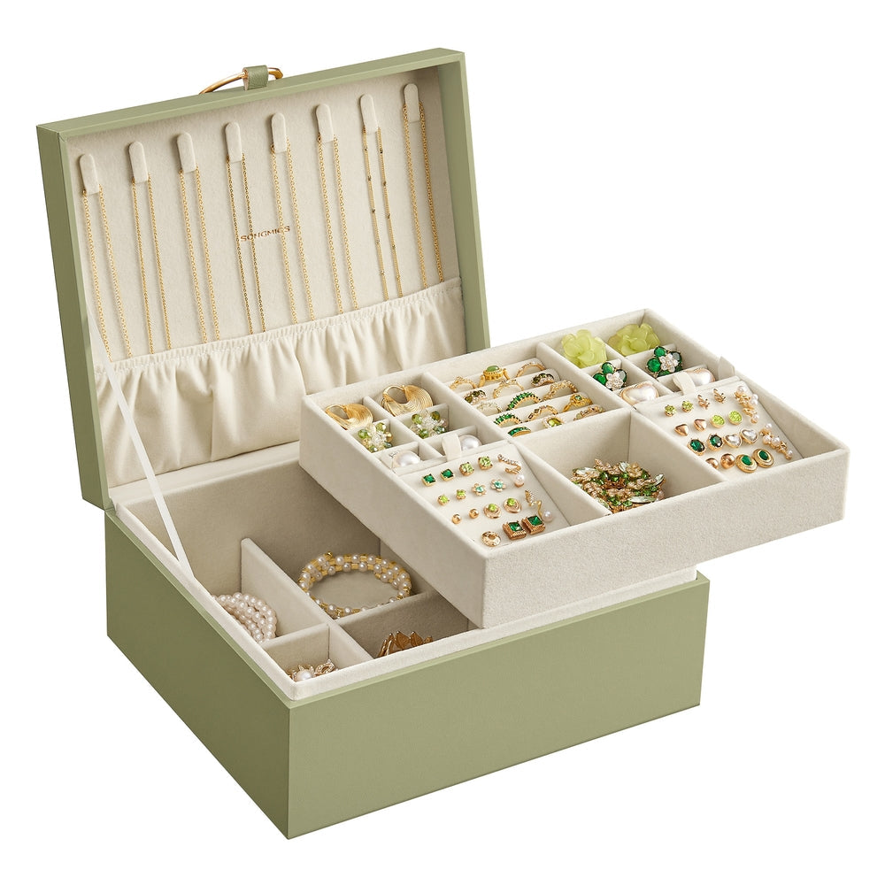 2-Layer Jewellery Box with Handle White - image 18