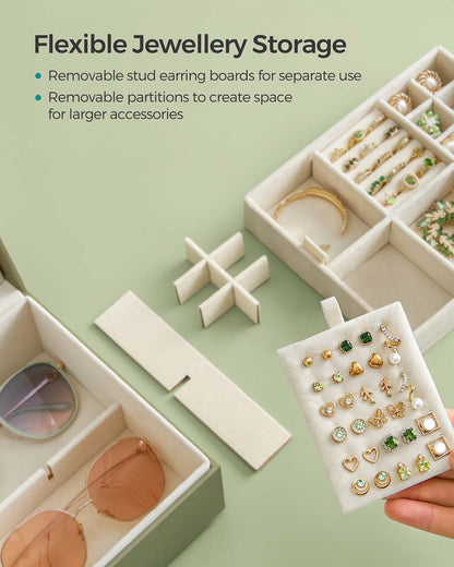 2-Layer Jewellery Box with Handle White - image 23