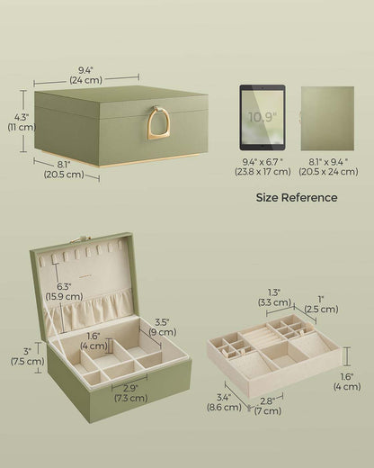 2-Layer Jewellery Box with Handle White - image 25