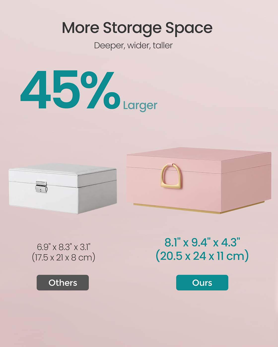 2-Layer Jewellery Box with Handle White - image 30