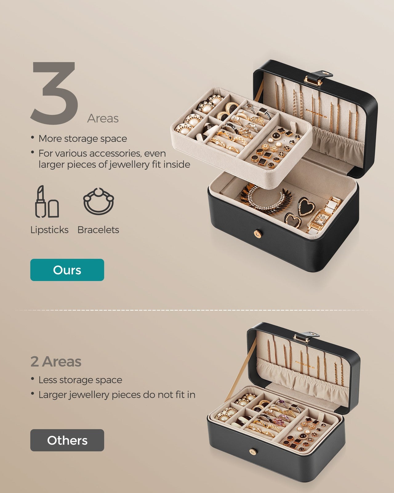 Jewellery Box, 2-Layer Jewellery Storage - image 11