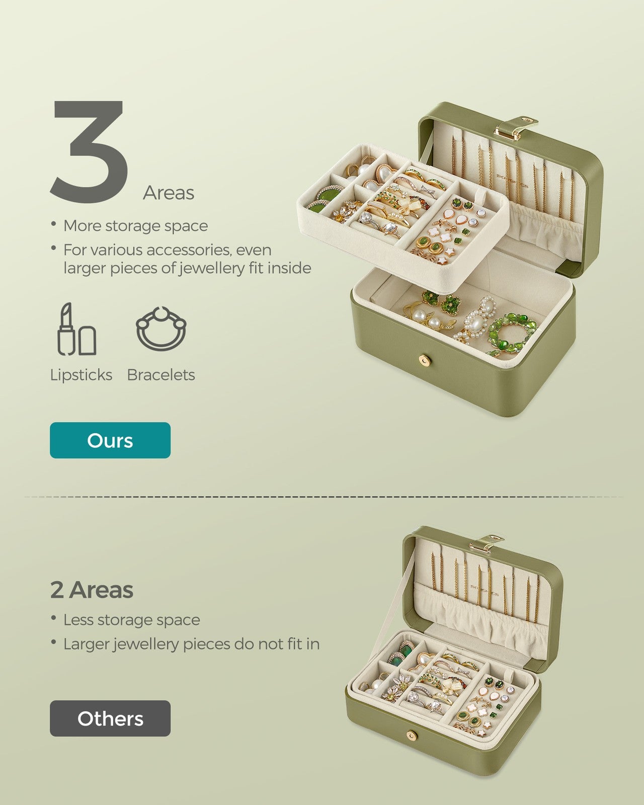 Jewellery Box, 2-Layer Jewellery Storage - image 34