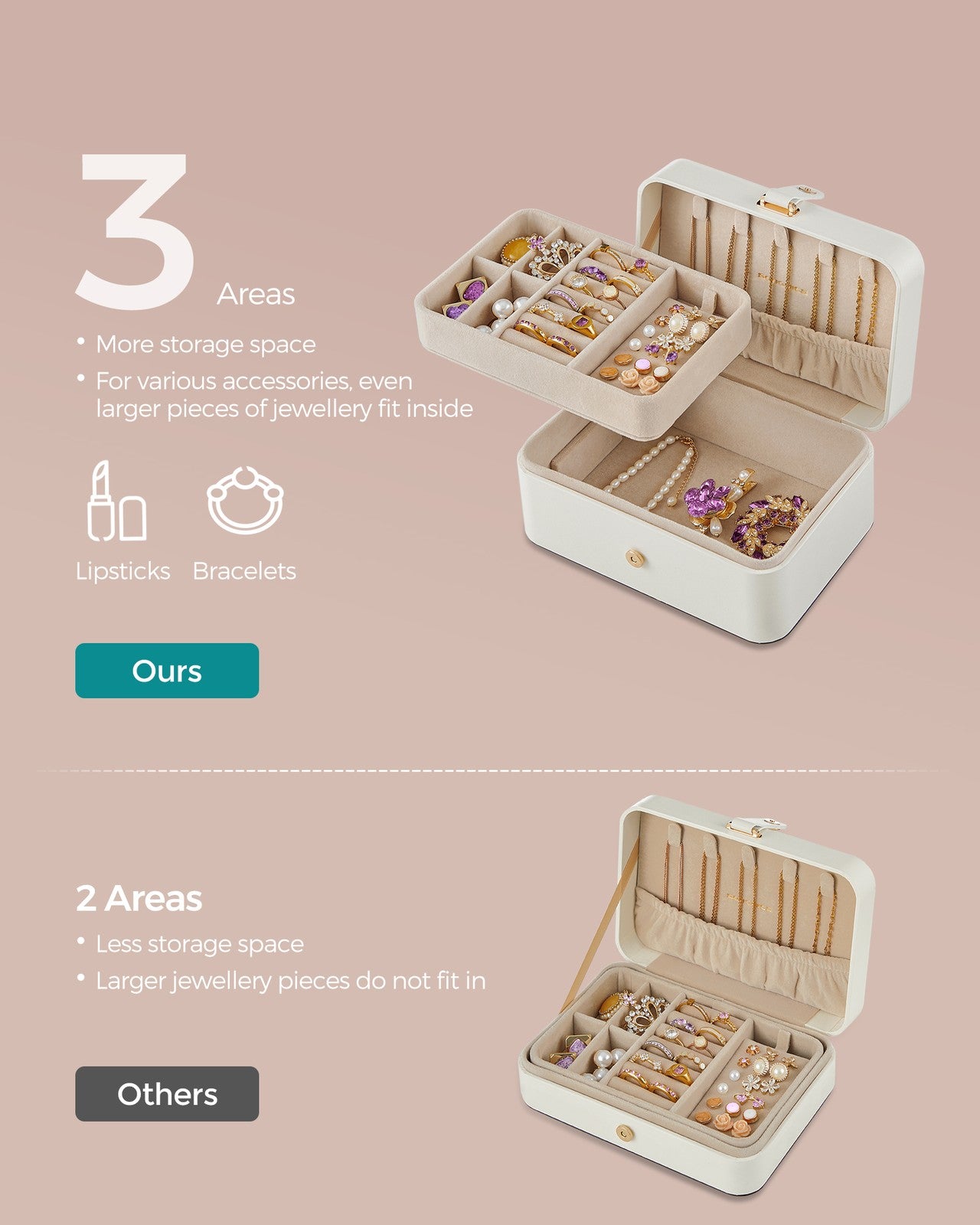 Jewellery Box, 2-Layer Jewellery Storage - image 5