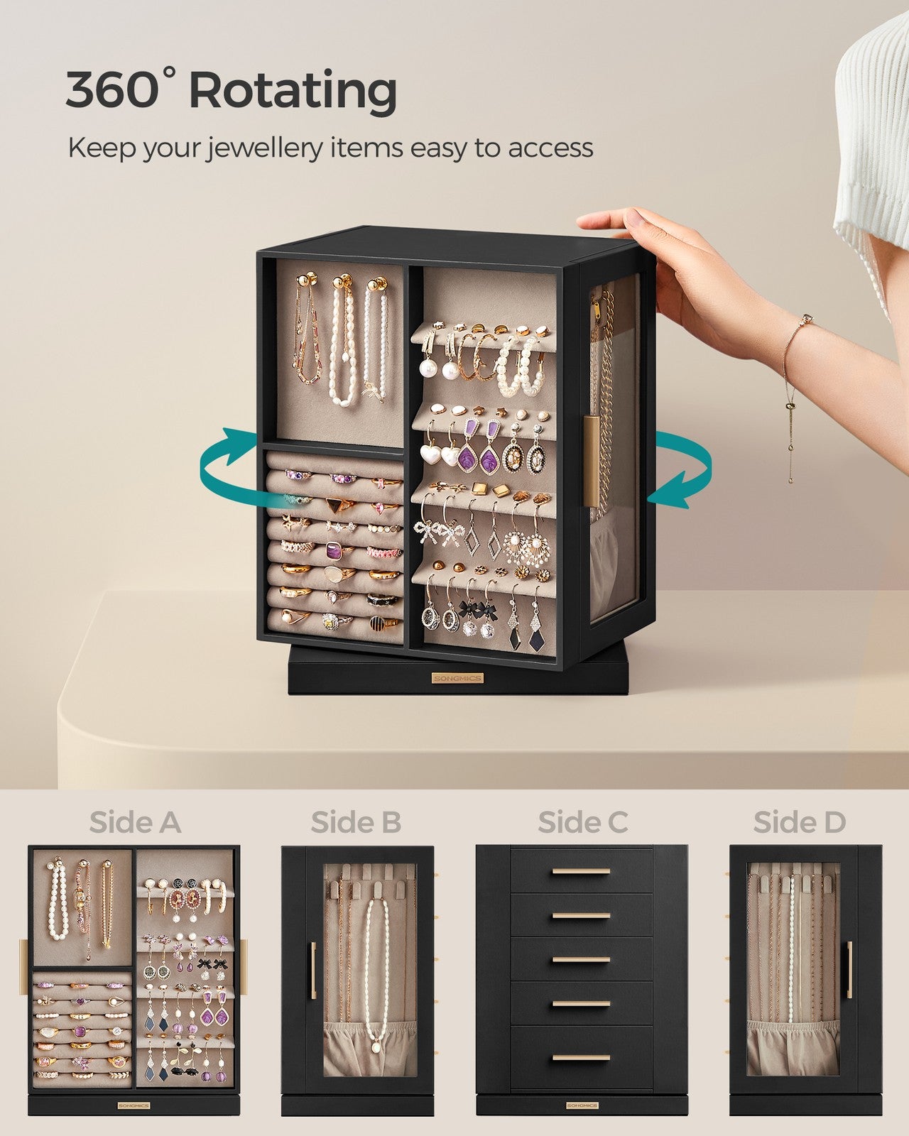 Jewellery Organiser with 5 Drawers - image 18