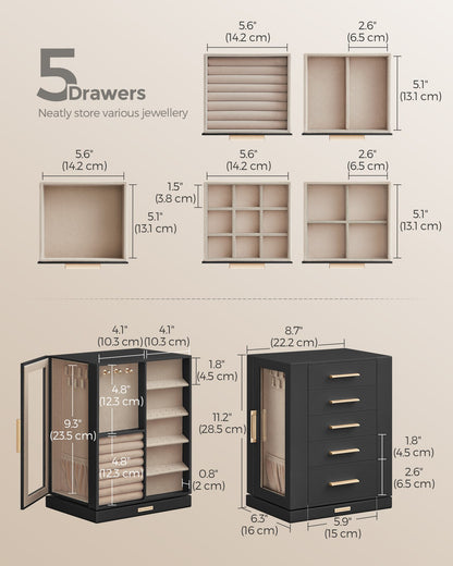 Jewellery Organiser with 5 Drawers - image 19