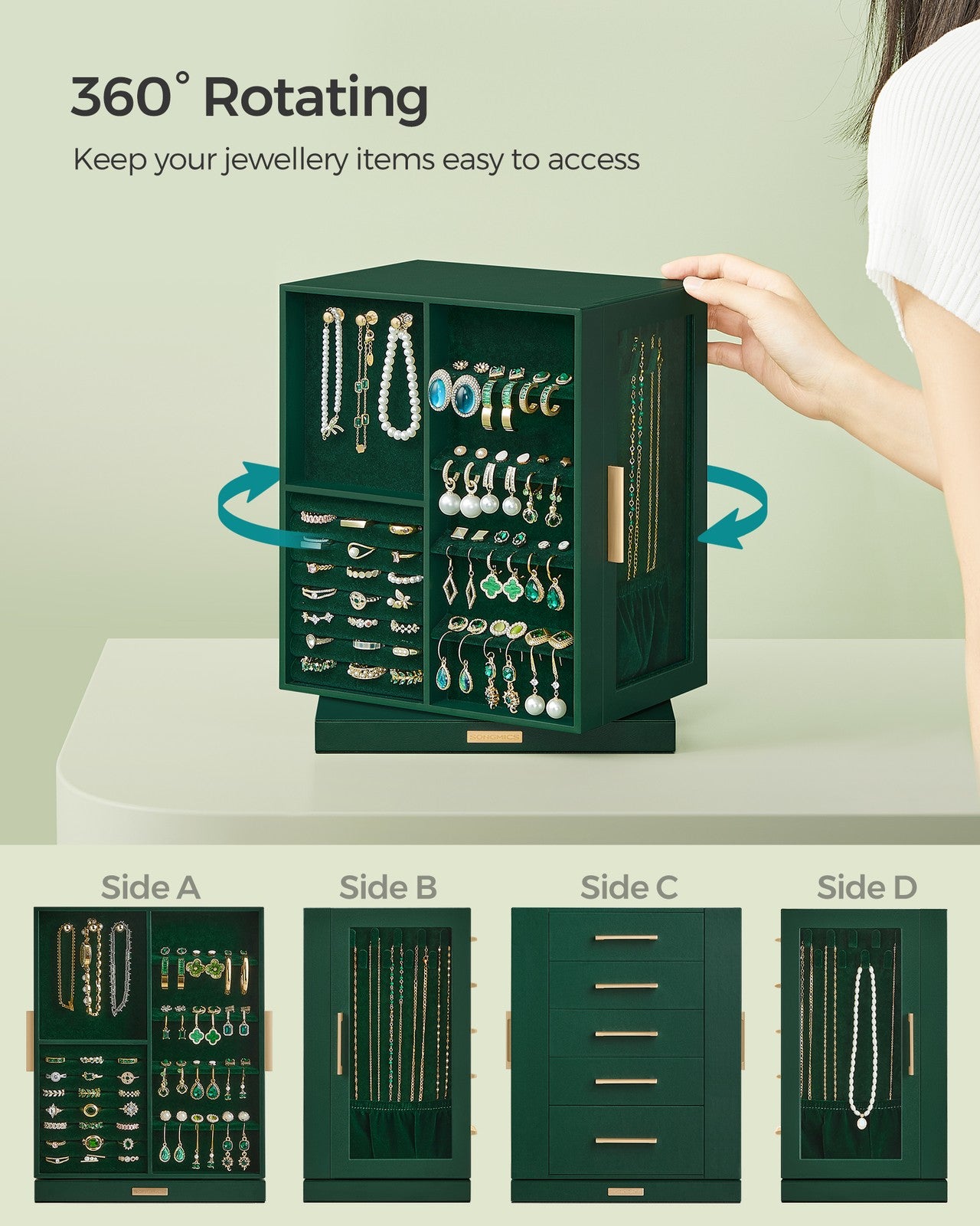 Jewellery Organiser with 5 Drawers - image 24