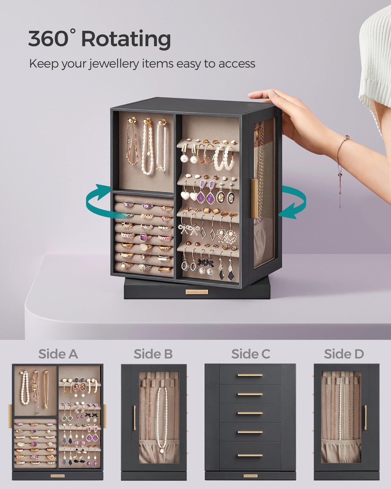 Jewellery Organiser with 5 Drawers - image 12