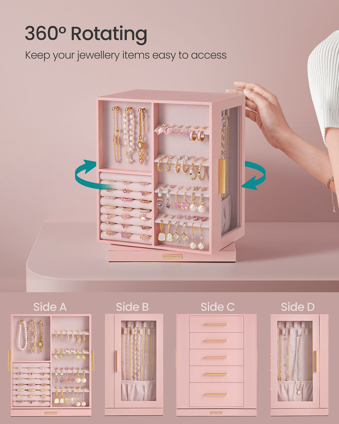 Jewellery Organiser with 5 Drawers - image 35