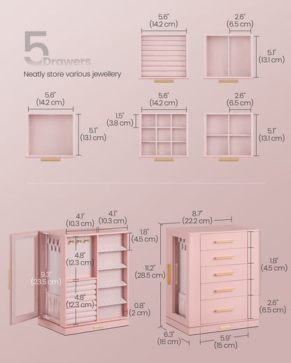 Jewellery Organiser with 5 Drawers - image 36