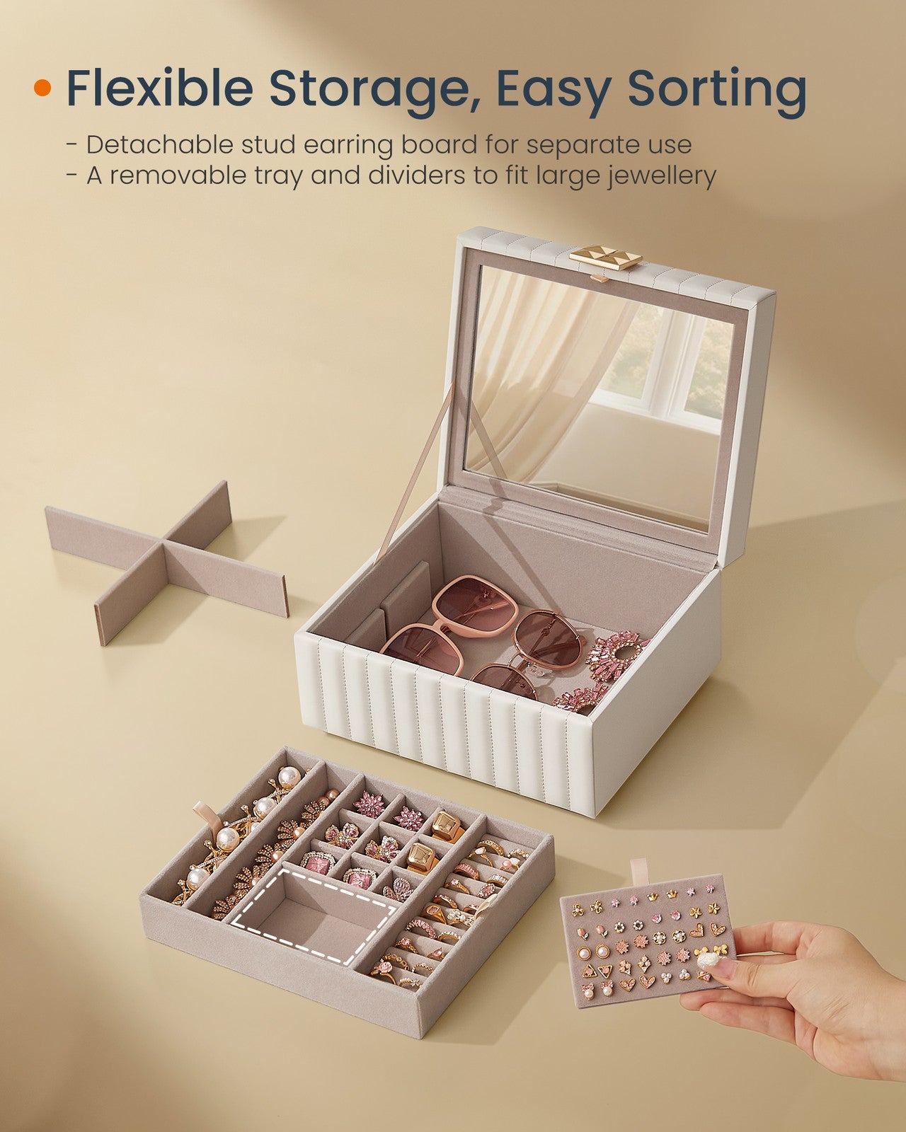 ANAH Collection - 2-Tier Jewellery Box with Mirror - image 4